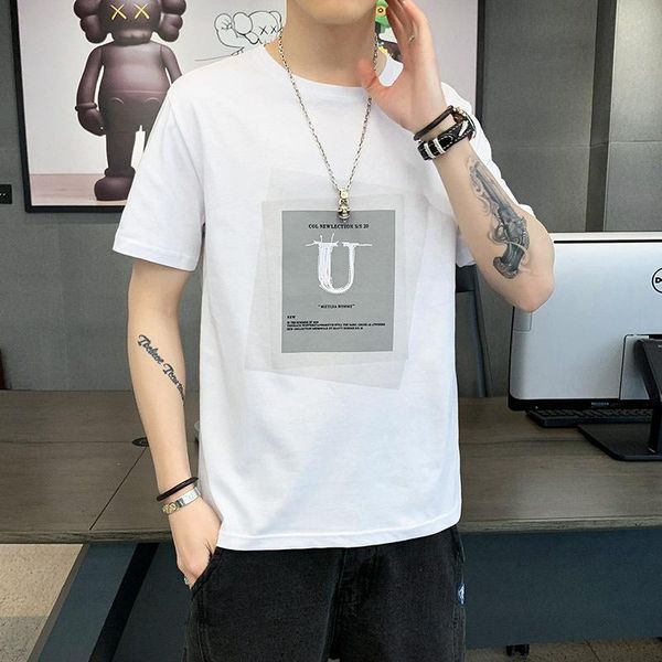 men's casual shirts summer t-shirt short sleeve fashion brand ins loose half shirt, White;black
men's casual shirts summer t-shirt short sleeve fashion brand ins loose half shirt, White;black