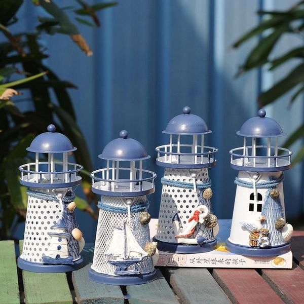 candle holders 1pcs creative mediterranean lighthouse iron candlestick blue white candles rack stand home table decor
candle holders 1pcs creative mediterranean lighthouse iron candlestick blue white candles rack stand home table decor