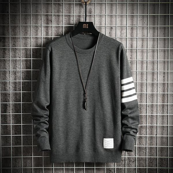 sweaters knit tb pullover sweater korean slim fit men's fashion couple autumn round neck youth bottoming shirt, White;black
sweaters knit tb pullover sweater korean slim fit men's fashion couple autumn round neck youth bottoming shirt, White;black