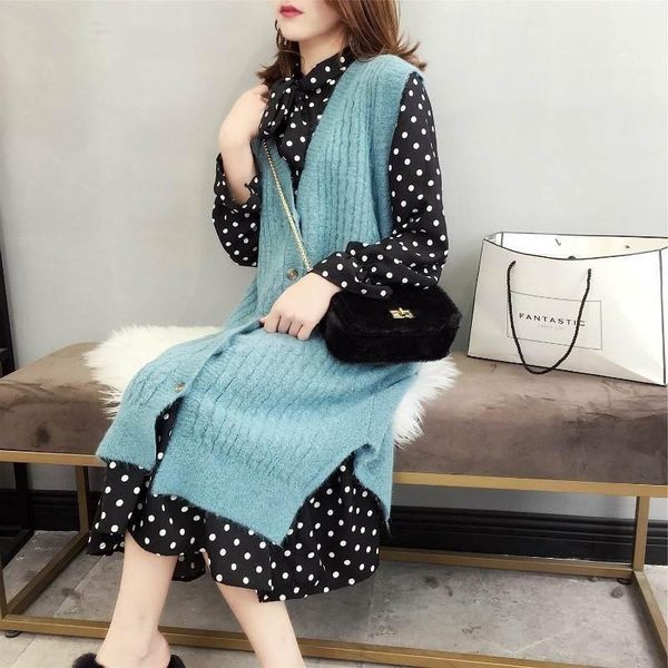casual dresses winter oversize straight sleeveless sweater dress women thick knit long female knitted vest autumn y662, Black;gray
casual dresses winter oversize straight sleeveless sweater dress women thick knit long female knitted vest autumn y662, Black;gray