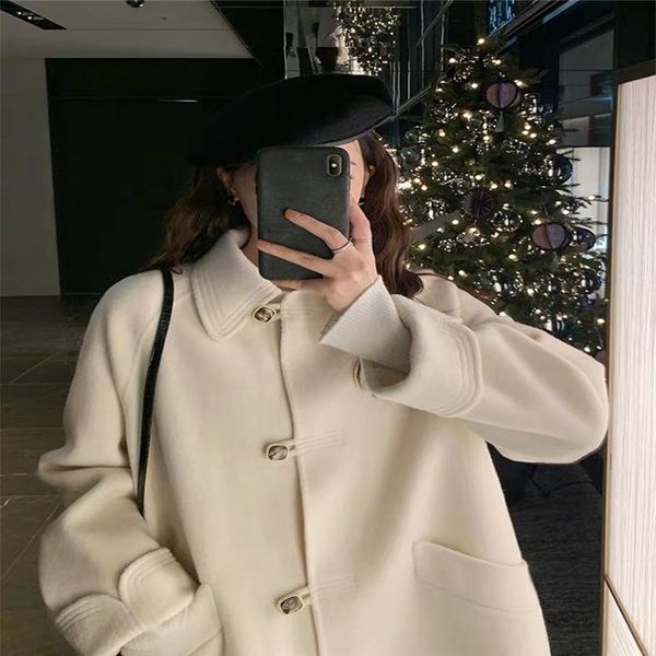 women's wool & blends 2021 shiwen all double-sided overcoat winter white small lapel medium length, Black
women's wool & blends 2021 shiwen all double-sided overcoat winter white small lapel medium length, Black