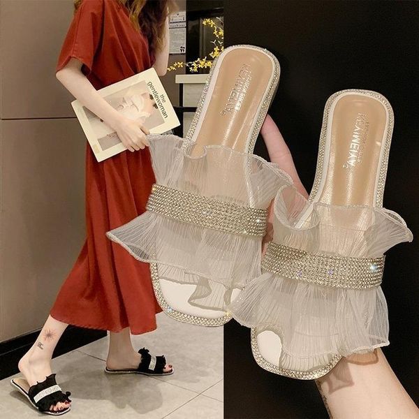 slippers summer women shoes 2021 leaf mesh rhinestone flat bottom beach woman plus size slides ladies, Black
slippers summer women shoes 2021 leaf mesh rhinestone flat bottom beach woman plus size slides ladies, Black
