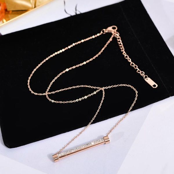 pendant necklaces yun ruo rose gold color pave crystal lamp necklace accessory titanium steel jewelry woman gift never fade drop, Silver
pendant necklaces yun ruo rose gold color pave crystal lamp necklace accessory titanium steel jewelry woman gift never fade drop, Silver