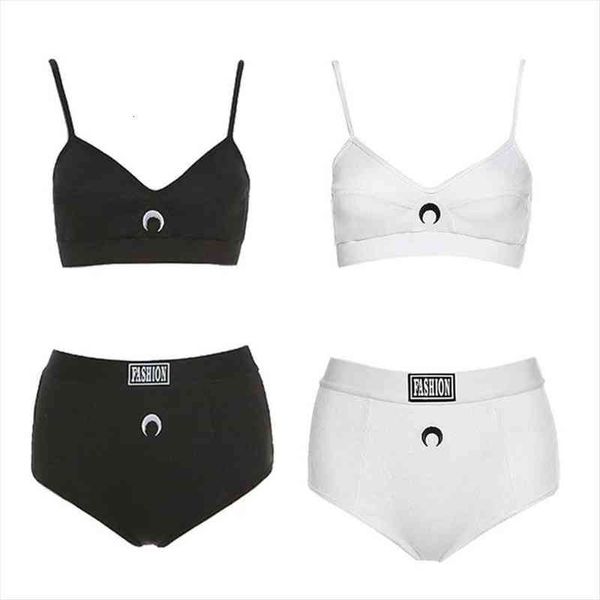 moon embroidery 2 piece women tanks sport underwear spaghetti straps camisole bra panties solid color ribbed knit lingerie, White
moon embroidery 2 piece women tanks sport underwear spaghetti straps camisole bra panties solid color ribbed knit lingerie, White