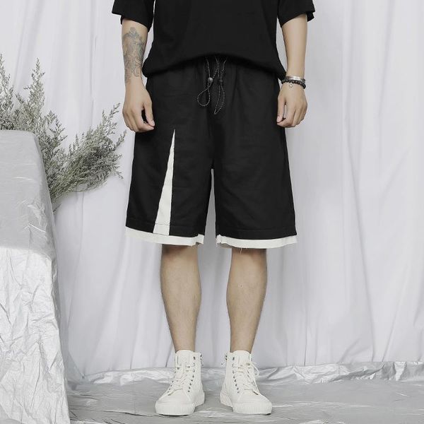 men's shorts large casual pants japanese loose yamamoto dark minority design straight quarter summer, White;black
men's shorts large casual pants japanese loose yamamoto dark minority design straight quarter summer, White;black