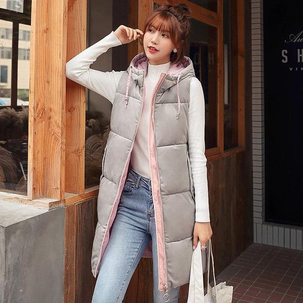 women's vests vadim colete feminino autumn feminin winter vest women waistcoat female sleeveless jacket hooded velvet warm long, Black;white
women's vests vadim colete feminino autumn feminin winter vest women waistcoat female sleeveless jacket hooded velvet warm long, Black;white