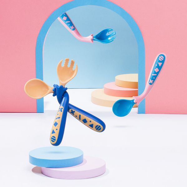 heguo maternal and infant products baby learn to eat elbow fork spoon set children's feeding tableware can twist spoon
heguo maternal and infant products baby learn to eat elbow fork spoon set children's feeding tableware can twist spoon