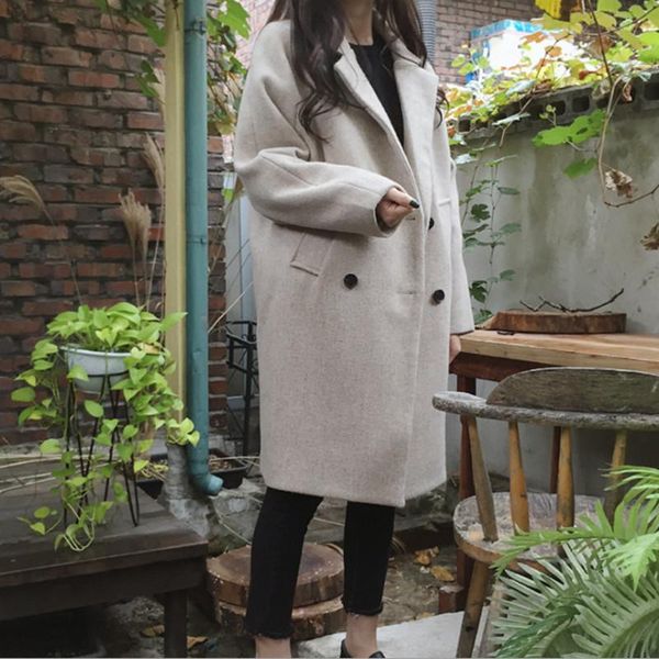 women's wool & blends blend coat women long sleeve turn-down collar outwear jacket casual autumn winter double-breasted elegant overcoa, Black
women's wool & blends blend coat women long sleeve turn-down collar outwear jacket casual autumn winter double-breasted elegant overcoa, Black