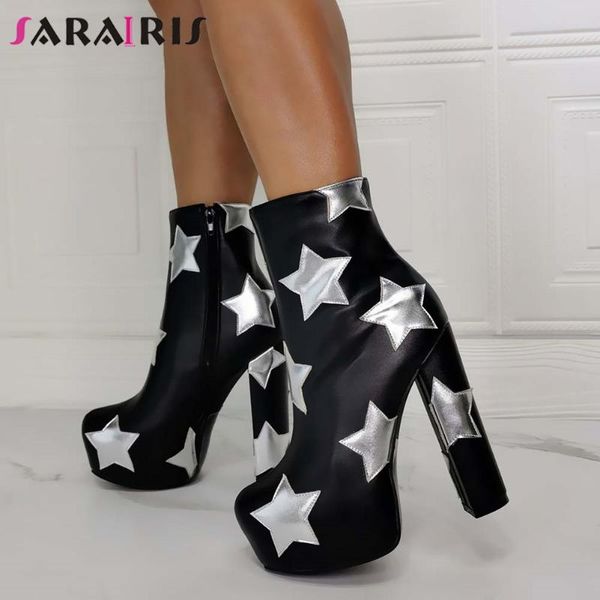 boots sarairis large size 36-43 ladies autumn fashion ankle women platform thick high heels zipper star shoes woman, Black
boots sarairis large size 36-43 ladies autumn fashion ankle women platform thick high heels zipper star shoes woman, Black