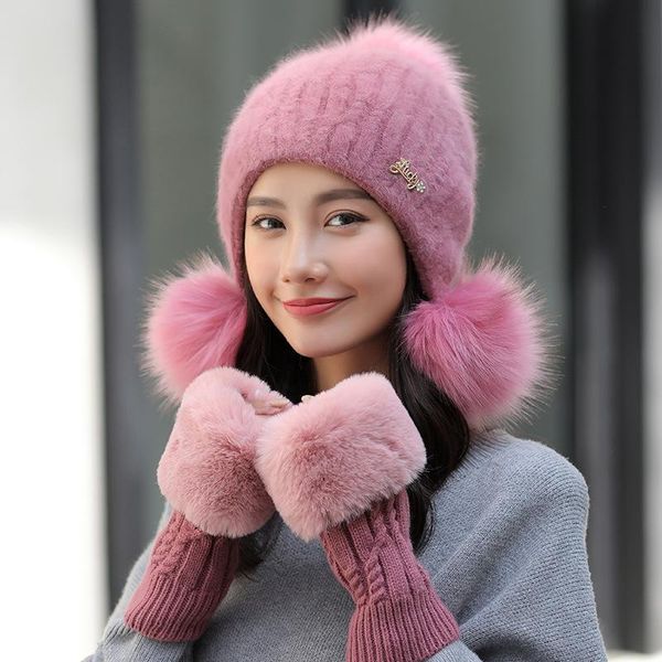 hats, scarves & gloves sets wool hat, gloves, women's winter thickening and warm hair cap, korean version, fashionable lovely hats., Blue;gray
hats, scarves & gloves sets wool hat, gloves, women's winter thickening and warm hair cap, korean version, fashionable lovely hats., Blue;gray