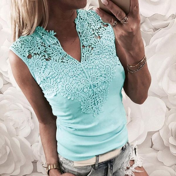 women's blouses & shirts #sw lace patchwork women solid sleeveless v-neck tee shirt femme tank blouse streetwear korean style, White
women's blouses & shirts #sw lace patchwork women solid sleeveless v-neck tee shirt femme tank blouse streetwear korean style, White