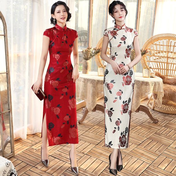 elegant orientale women handmade button flower chiffon qipao chinese mandarin collar shrot sleeve cheongsam oversize 3xl, Red
elegant orientale women handmade button flower chiffon qipao chinese mandarin collar shrot sleeve cheongsam oversize 3xl, Red