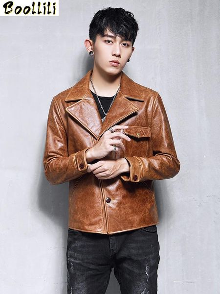 men's leather & faux boollili genuine jacket 100% real cow men biker motorcycle blazers slim coat, Black
men's leather & faux boollili genuine jacket 100% real cow men biker motorcycle blazers slim coat, Black