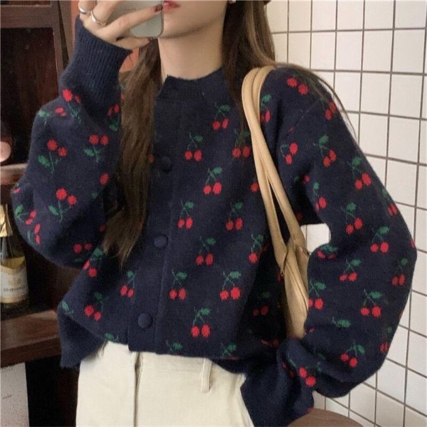 women's knits & tees 2021 autumn winter women cropped sweater flower cardigan korean fashion full button loose short vintage knitted ou, White
women's knits & tees 2021 autumn winter women cropped sweater flower cardigan korean fashion full button loose short vintage knitted ou, White