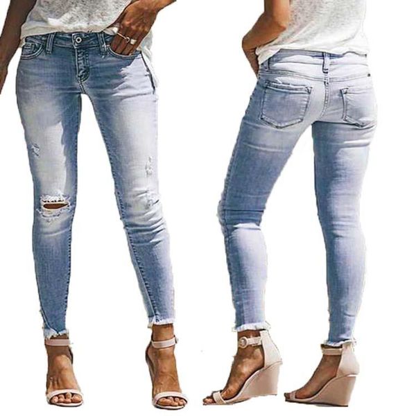 women denim jeans ripped hole skinny stretch pencil pants plus size jean women's, Blue
women denim jeans ripped hole skinny stretch pencil pants plus size jean women's, Blue