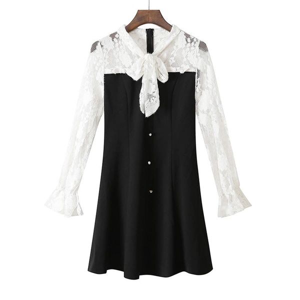 casual dresses perhaps u women black bow collar crochet lace patchwork button flare sleeve long empire a-line mini dress spring d2449, Black;gray
casual dresses perhaps u women black bow collar crochet lace patchwork button flare sleeve long empire a-line mini dress spring d2449, Black;gray