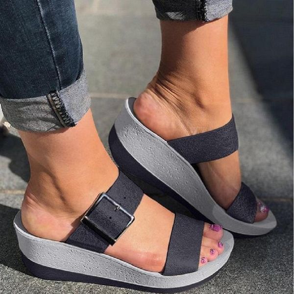 slippers summer high heels women wedges platform sandals ladies slides open toe roman beach shoes big size flip flops, Black
slippers summer high heels women wedges platform sandals ladies slides open toe roman beach shoes big size flip flops, Black