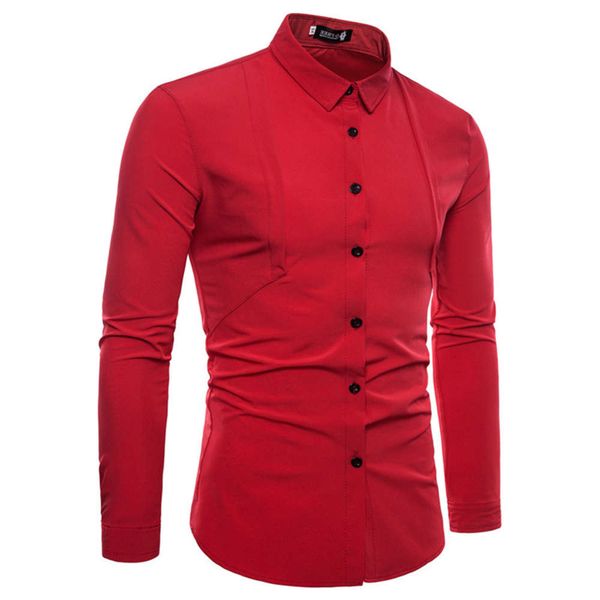 men's shirt men's slim and fashionable long sleeve shirt with personalized tailoring, White;black
men's shirt men's slim and fashionable long sleeve shirt with personalized tailoring, White;black