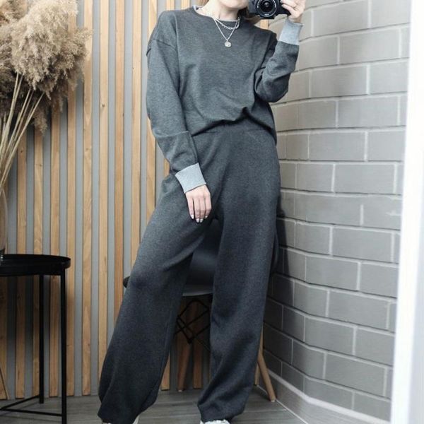gym clothing women tracksuit knitted casual long sleeve sweater pullover and straight pants set jumper oversized autumn suit sportswear, White;black
gym clothing women tracksuit knitted casual long sleeve sweater pullover and straight pants set jumper oversized autumn suit sportswear, White;black