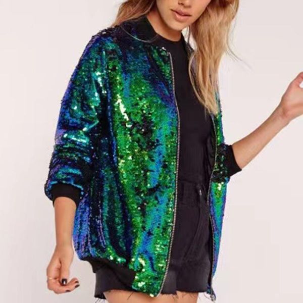 women's jackets casual autumn sequined jacket european and american plus size loose baseball uniform, Black;brown
women's jackets casual autumn sequined jacket european and american plus size loose baseball uniform, Black;brown