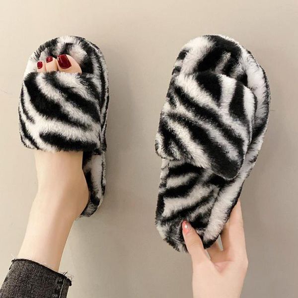 slippers ladies winter leopard print 2021 artificial fur fluffy plush sandals household cute flat flip flops, Black
slippers ladies winter leopard print 2021 artificial fur fluffy plush sandals household cute flat flip flops, Black