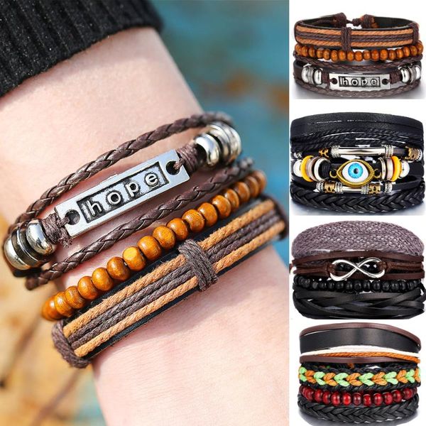charm bracelets fashion multilayer men beaded leather set vintage hope infinity braided bangles male jewelry, Golden;silver
charm bracelets fashion multilayer men beaded leather set vintage hope infinity braided bangles male jewelry, Golden;silver