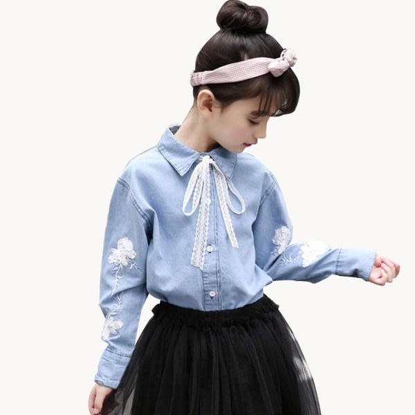 shirts spring shirt for girl sequined embroidery girls blouses lace bow denim blouse autumn korean clothes 6 8 10 12 14, White;black
shirts spring shirt for girl sequined embroidery girls blouses lace bow denim blouse autumn korean clothes 6 8 10 12 14, White;black