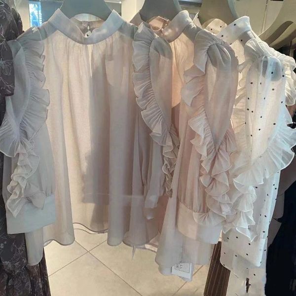 women's blouses & shirts japanese sweet ruffles sleeve woman elegant office lady autumn 2021 women blouse stand collar loose moda blusa, White
women's blouses & shirts japanese sweet ruffles sleeve woman elegant office lady autumn 2021 women blouse stand collar loose moda blusa, White