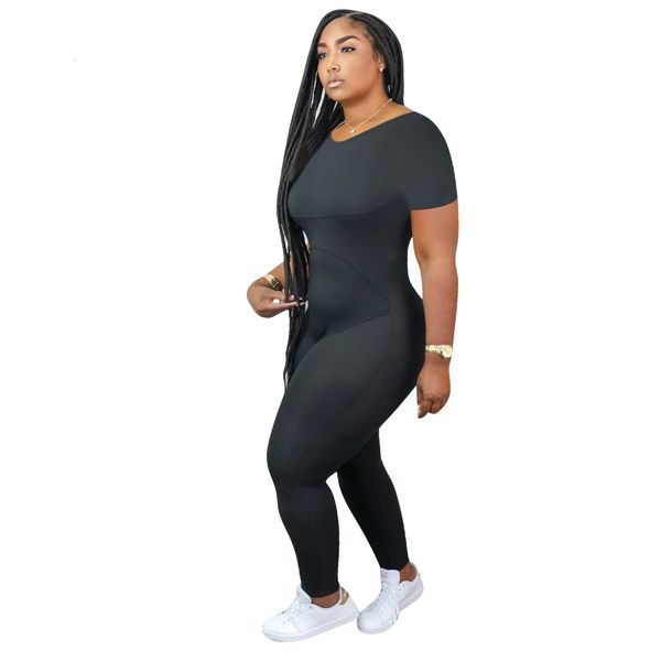 summer women solid jumpsuits short sleeve knitted o-neck fashion casual sportwear rompers one piece workout outfits, Black;white
summer women solid jumpsuits short sleeve knitted o-neck fashion casual sportwear rompers one piece workout outfits, Black;white