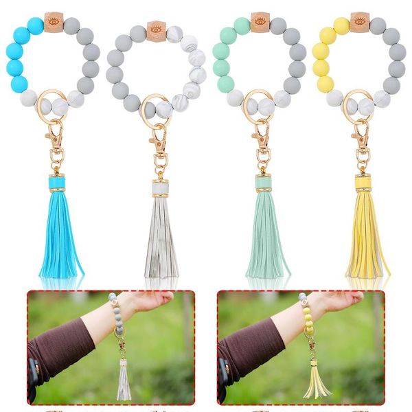 beaded, strands casual wristlet keychain double color matching beaded bracelet with colorful tassel for women girl 21706, Black
beaded, strands casual wristlet keychain double color matching beaded bracelet with colorful tassel for women girl 21706, Black