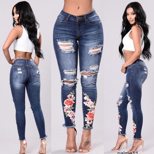women's jeans 2xl 3xl vintage hole women destroyed bleached denim pants floral printed girls q677, Blue
women's jeans 2xl 3xl vintage hole women destroyed bleached denim pants floral printed girls q677, Blue