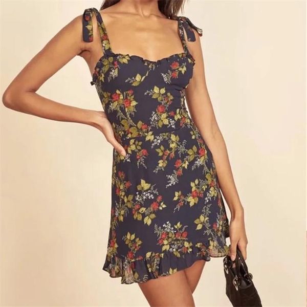 casual dresses om6366 ruffle small fresh rose print suspender women's summer bow tie open back, Black;gray
casual dresses om6366 ruffle small fresh rose print suspender women's summer bow tie open back, Black;gray