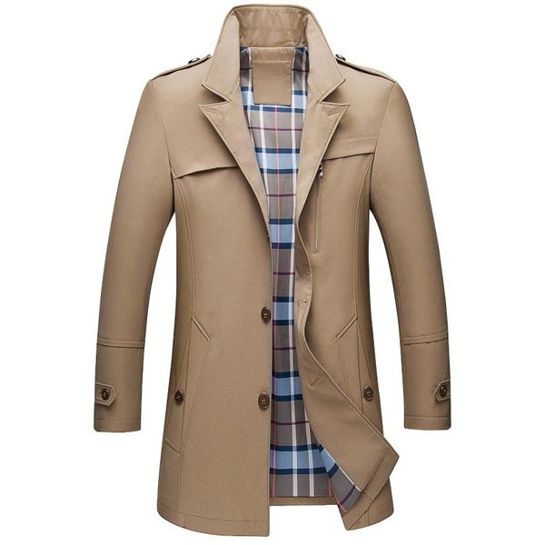 men's trench coats classic coat man casual long slim fit jacket autumn spring business windbreaker solid color single-breasted, Tan;black
men's trench coats classic coat man casual long slim fit jacket autumn spring business windbreaker solid color single-breasted, Tan;black
