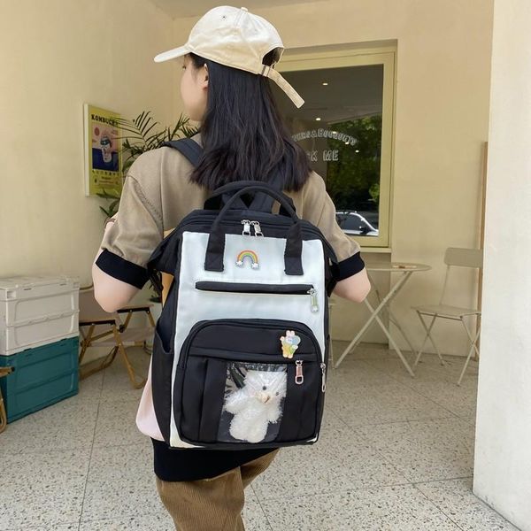 school bags cute doll women backpack fashion contrast color bag for girls summer nylon large capacity waterproof travel backpacks
school bags cute doll women backpack fashion contrast color bag for girls summer nylon large capacity waterproof travel backpacks