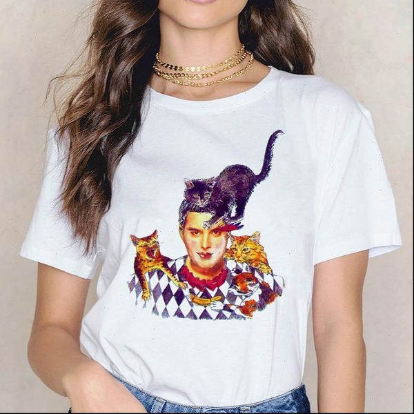 women t shirts summer shirt harajuku vintage ullzang fashion queen 90s graphic rock tees female, White
women t shirts summer shirt harajuku vintage ullzang fashion queen 90s graphic rock tees female, White