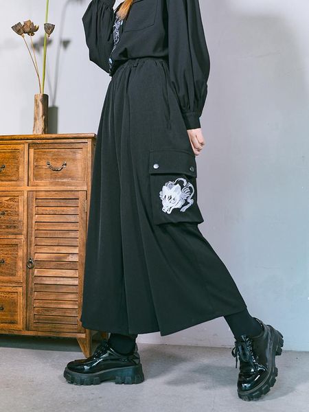 women's pants & capris women harajuku gothic black print high waist wide leg streetwear casual loose fashion female trouser, Black;white
women's pants & capris women harajuku gothic black print high waist wide leg streetwear casual loose fashion female trouser, Black;white