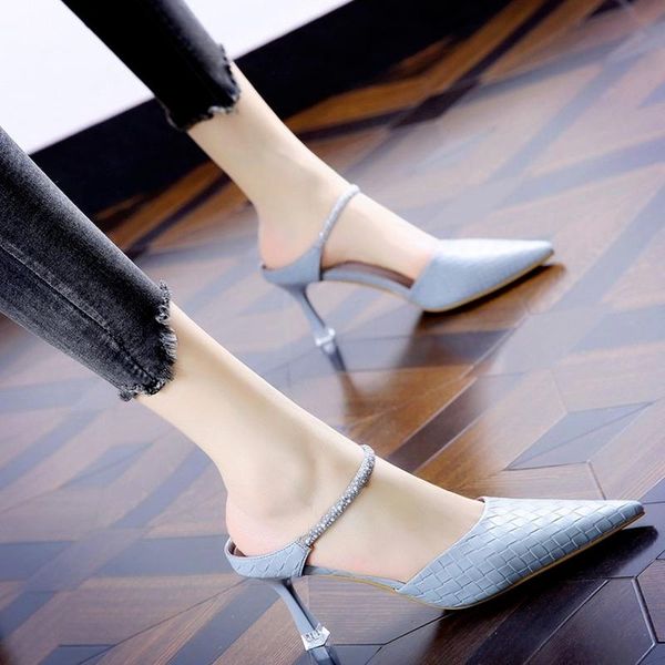 slippers elegant pointed woman sandals summer korean rhinestone belt external wear high heels stiletto women's banquet, Black
slippers elegant pointed woman sandals summer korean rhinestone belt external wear high heels stiletto women's banquet, Black