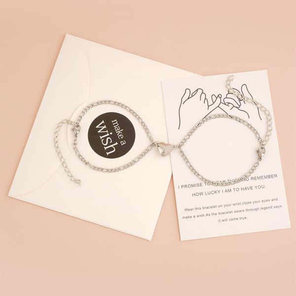 2 heart shaped personalized couples bracelet magnetic bracelet boyfriend girlfriend bracelet gift for him/her, Golden;silver
2 heart shaped personalized couples bracelet magnetic bracelet boyfriend girlfriend bracelet gift for him/her, Golden;silver