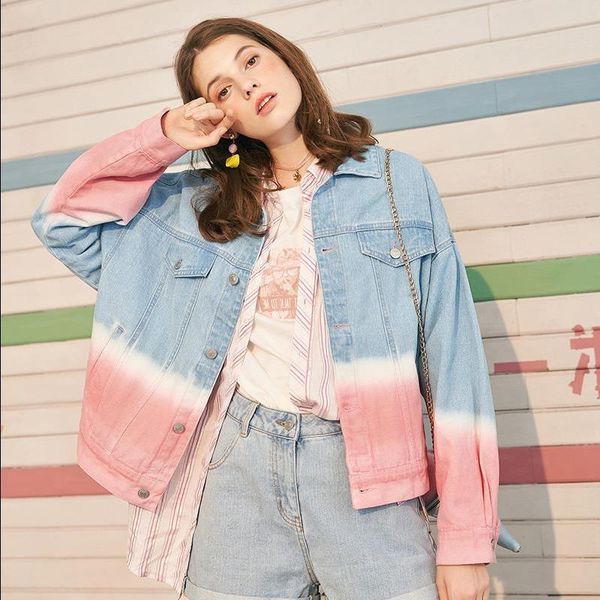 women's jackets 2021 spring gradient short denim jacket female solid turn-down collar jean outwear harajuku long sleeve women coats l00, Black;brown
women's jackets 2021 spring gradient short denim jacket female solid turn-down collar jean outwear harajuku long sleeve women coats l00, Black;brown