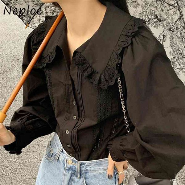 turn down collar lace patchwork elegant blouse women single breast puff long sleeve loose blusas spring shirt 210422, White
turn down collar lace patchwork elegant blouse women single breast puff long sleeve loose blusas spring shirt 210422, White