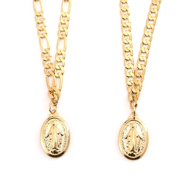 50cm women necklaces set gold color mary jesus pendant multilayer clavicle figaro chain beach charm party jewelry lover gifts chains, Silver
50cm women necklaces set gold color mary jesus pendant multilayer clavicle figaro chain beach charm party jewelry lover gifts chains, Silver