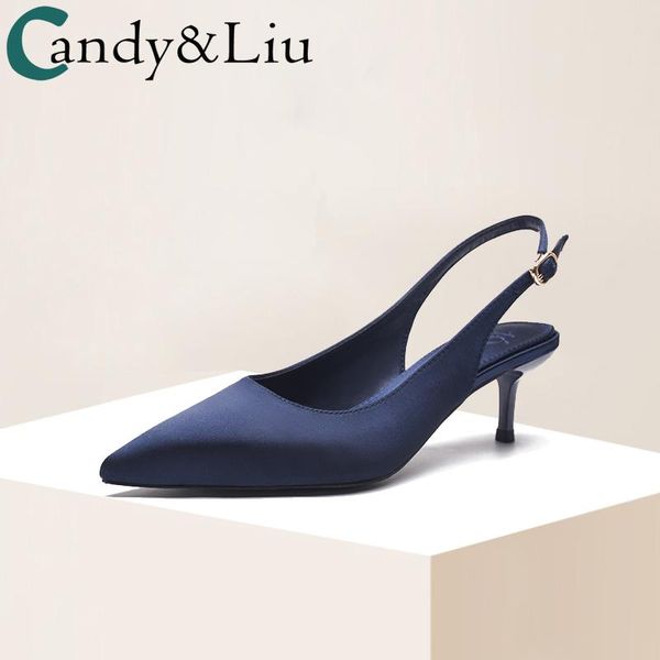 sandals satin back high heels 2021 spring autumn celebrities temperament women's precious blue 5cm medium heel thin pointed shoes, Black
sandals satin back high heels 2021 spring autumn celebrities temperament women's precious blue 5cm medium heel thin pointed shoes, Black