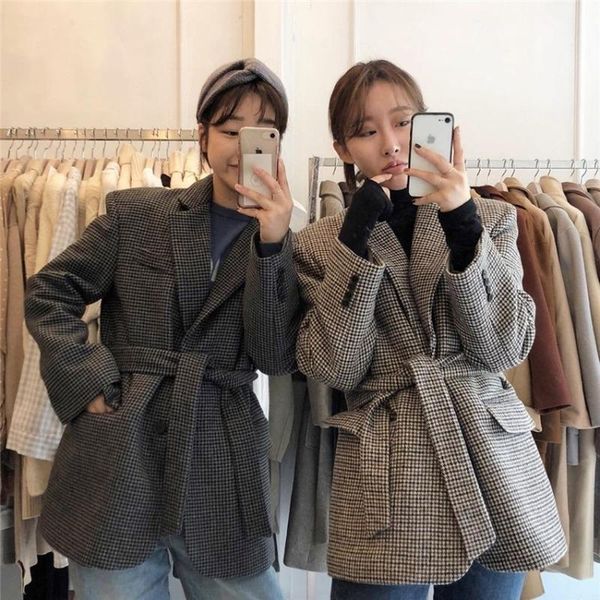 women's suits & blazers fashion office lady houndstooth blazer women 2021 slim waist lace up elegant fall long sleeve plaid coats autum, White;black
women's suits & blazers fashion office lady houndstooth blazer women 2021 slim waist lace up elegant fall long sleeve plaid coats autum, White;black