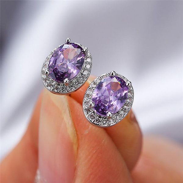 stud fashion purple crystal small earrings dainty oval rainbow stone rose gold silver color wedding for women, Golden;silver
stud fashion purple crystal small earrings dainty oval rainbow stone rose gold silver color wedding for women, Golden;silver