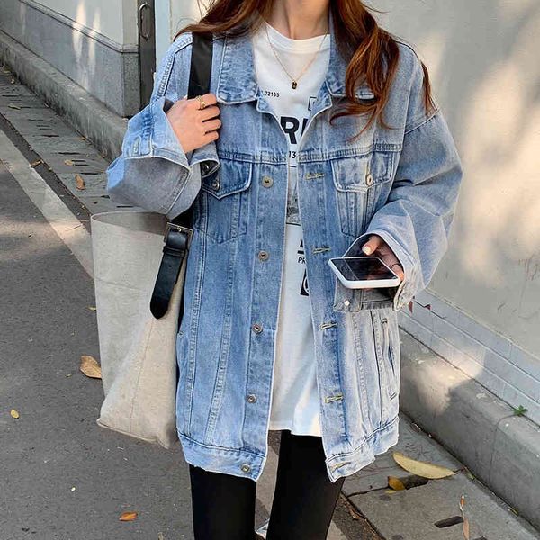 2 colors women's casual jean coats autumn women loose vintage denim jacket long sleeve loose girls outwear coats (78606) 210423, Black;brown
2 colors women's casual jean coats autumn women loose vintage denim jacket long sleeve loose girls outwear coats (78606) 210423, Black;brown