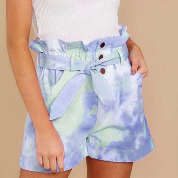 women print shorts color tie-dye pocket bandage straight cotton 2021 summer female pleated casual large size women's, White;black
women print shorts color tie-dye pocket bandage straight cotton 2021 summer female pleated casual large size women's, White;black