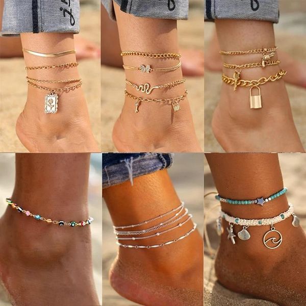 anklets retro punk multi-layer beads chain anklet for women gold silver color shell starfish foot bracelet summer beach jewelry, Red;blue
anklets retro punk multi-layer beads chain anklet for women gold silver color shell starfish foot bracelet summer beach jewelry, Red;blue
