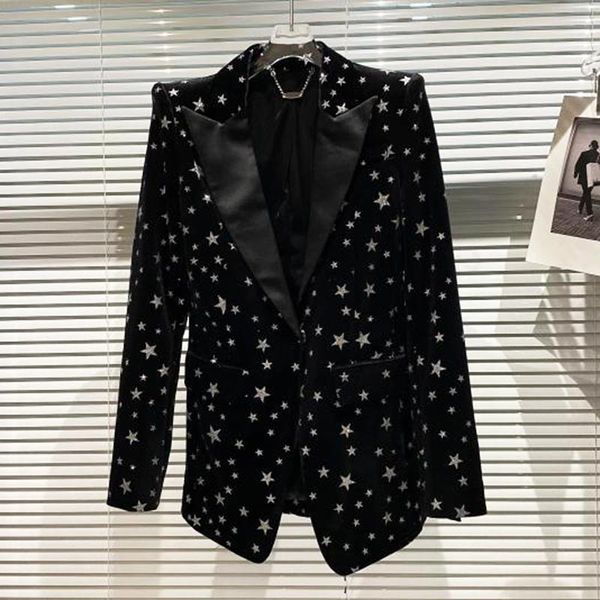 women's suits & blazers high street est 2021 designer jacket glitter star velvet blazer, White;black
women's suits & blazers high street est 2021 designer jacket glitter star velvet blazer, White;black