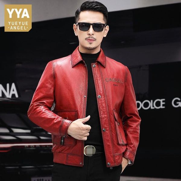 men's leather & faux autumn men business office genuine jackets luxury sheepskin slim turn-down collar coat leisure short outwear 4xl, Black
men's leather & faux autumn men business office genuine jackets luxury sheepskin slim turn-down collar coat leisure short outwear 4xl, Black