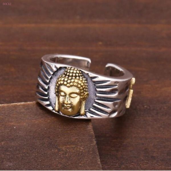 cluster rings s925 pure silver buddha ring for manthai silver.rings opening retro protect yourself female character, Golden;silver
cluster rings s925 pure silver buddha ring for manthai silver.rings opening retro protect yourself female character, Golden;silver